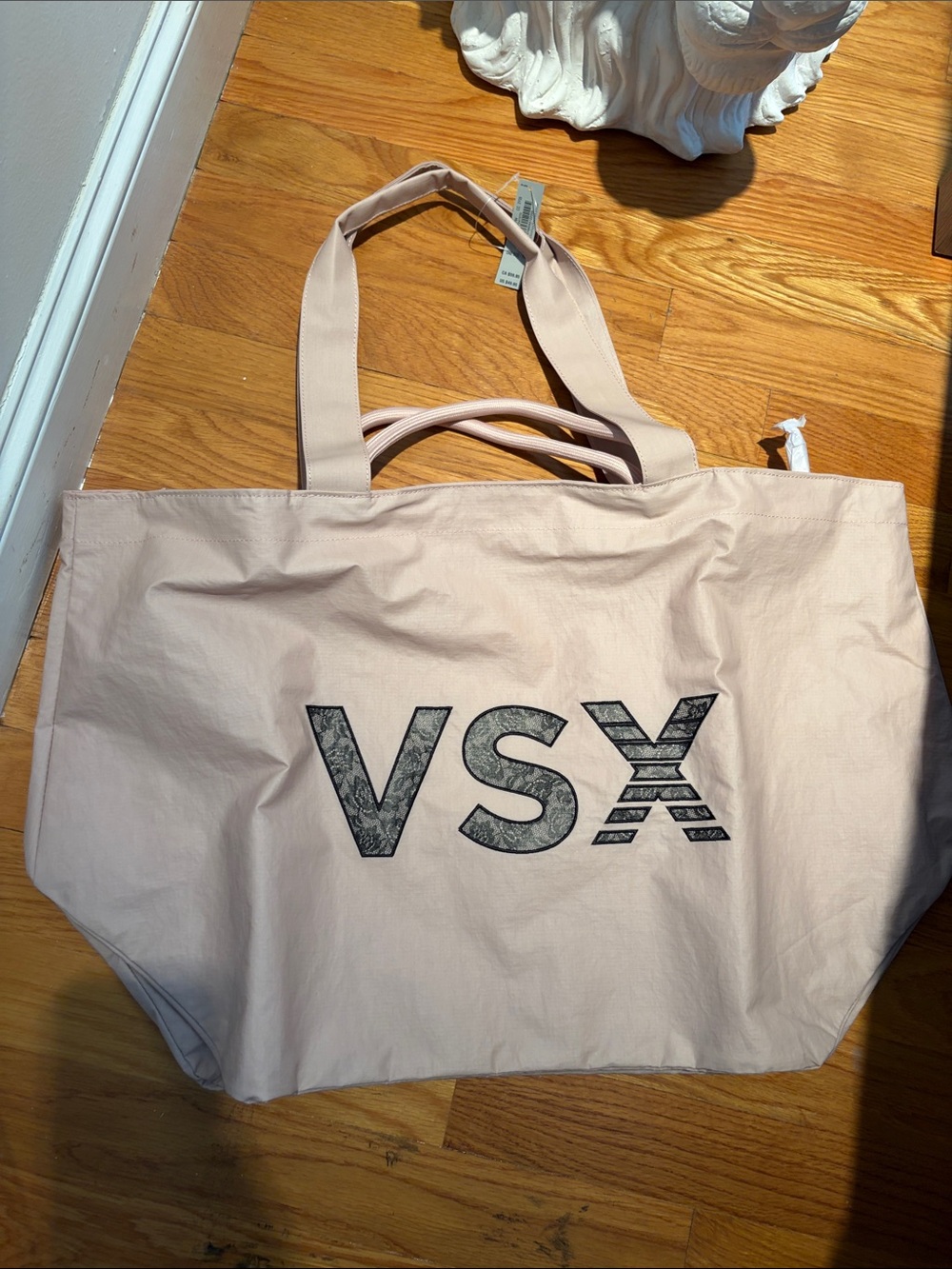 VSX Pale Pink Tote with Black Logo